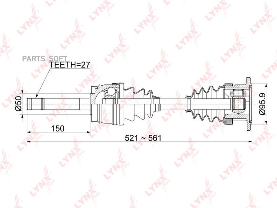 

LYNXAUTO 'CD1117 Привод в сборе перед. 1шт