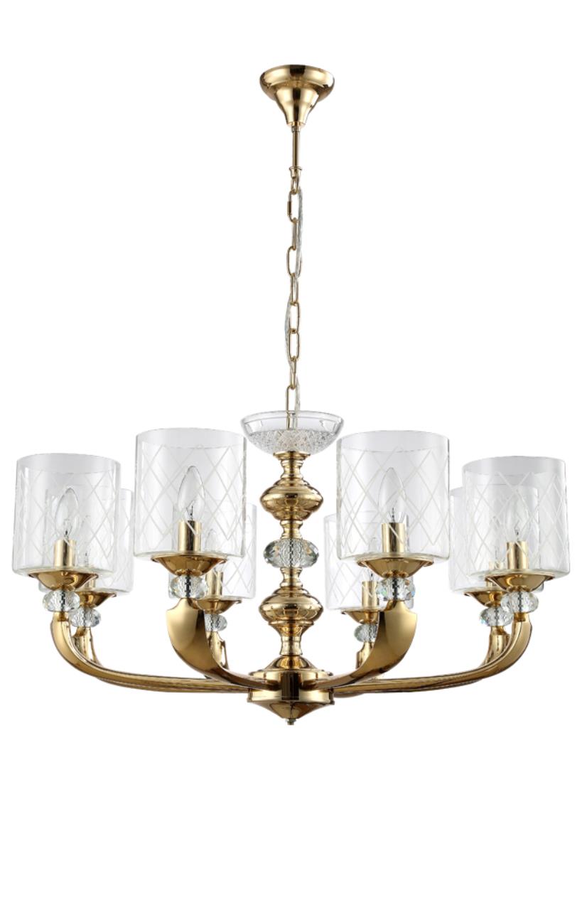 фото Светильник потолочный crystal lux gracia , gracia sp8 gold, 480w, e14