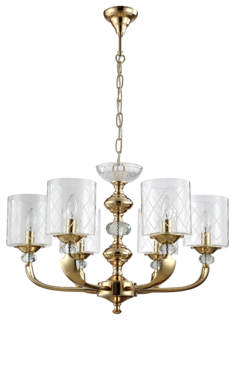 фото Светильник потолочный crystal lux gracia , gracia sp6 gold, 360w, e14