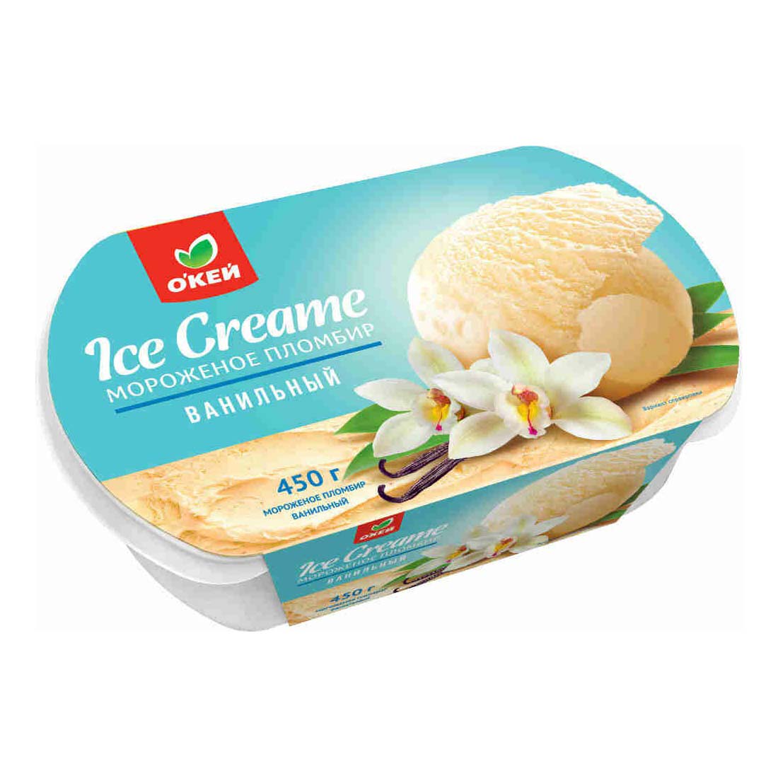 Мороженое пломбир О'кей ванильный БЗМЖ 450 г
