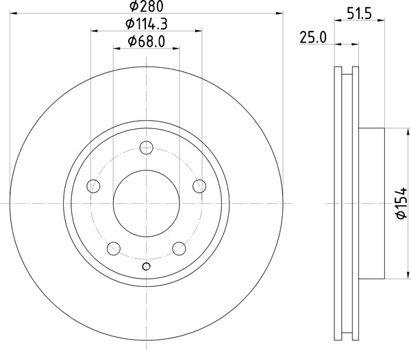 

Диск тормозной передний для автомобилей Mazda 3 (13-) d=280 TRIALLI DF073408