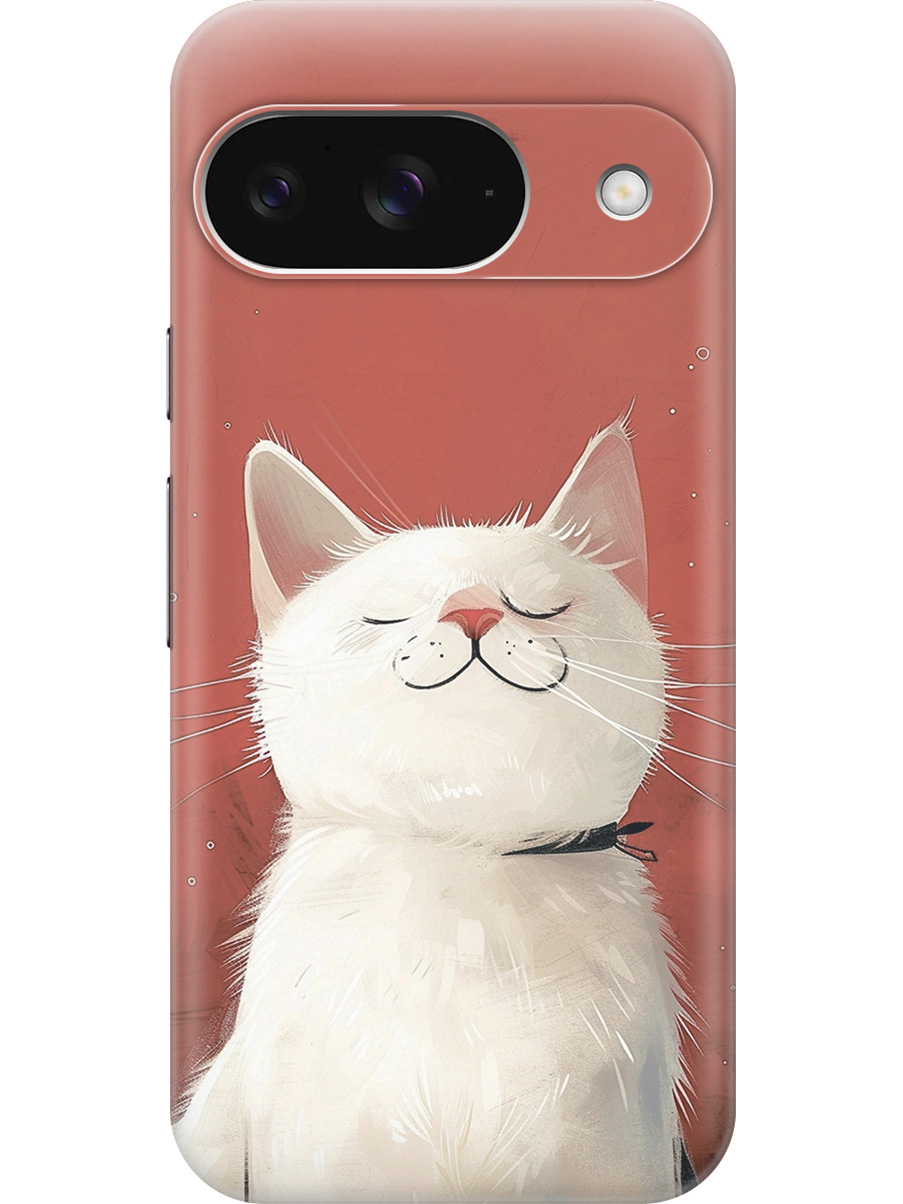 

Силиконовый чехол на Google Pixel 9 с принтом "Гордый котик", Прозрачный;белый;красный, 784809712