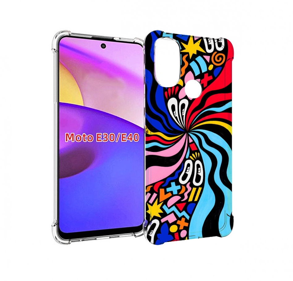 

Чехол бампер MyPads волнистая-абстракция для Motorola Moto E30., Прозрачный, Tocco