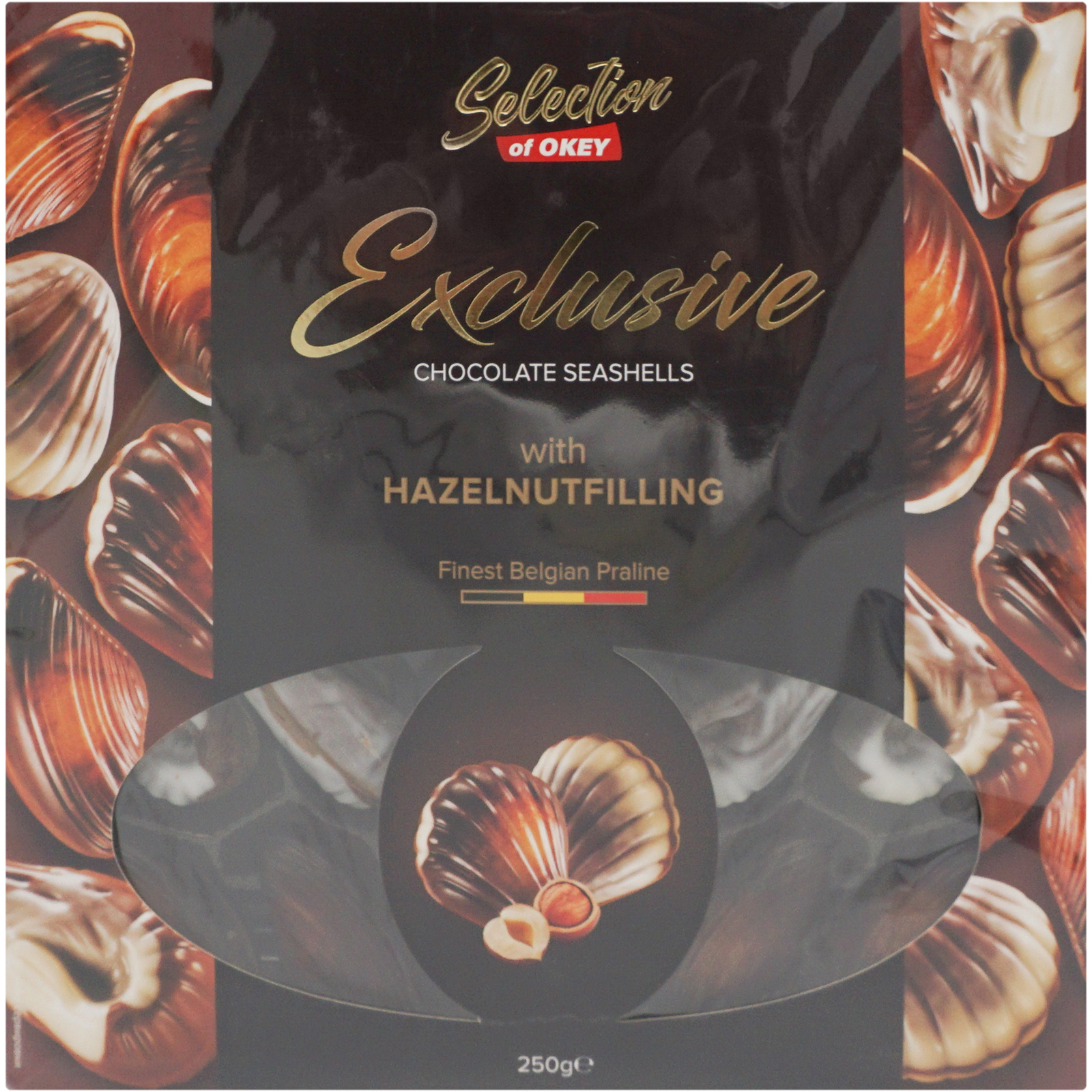 

Шоколадные конфеты Selection of Okey Ракушки начинка из фундука 250 г