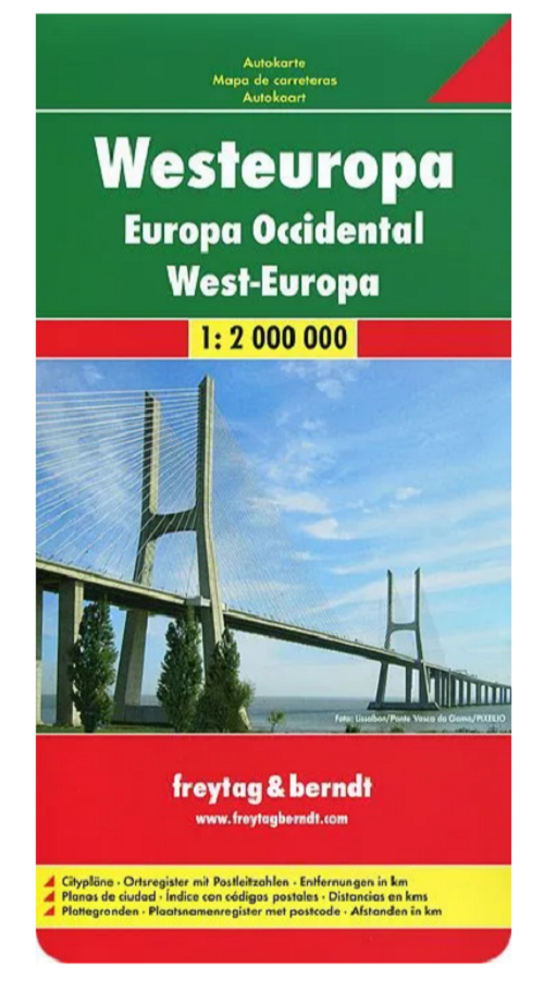 

Складная карта Европа Западная