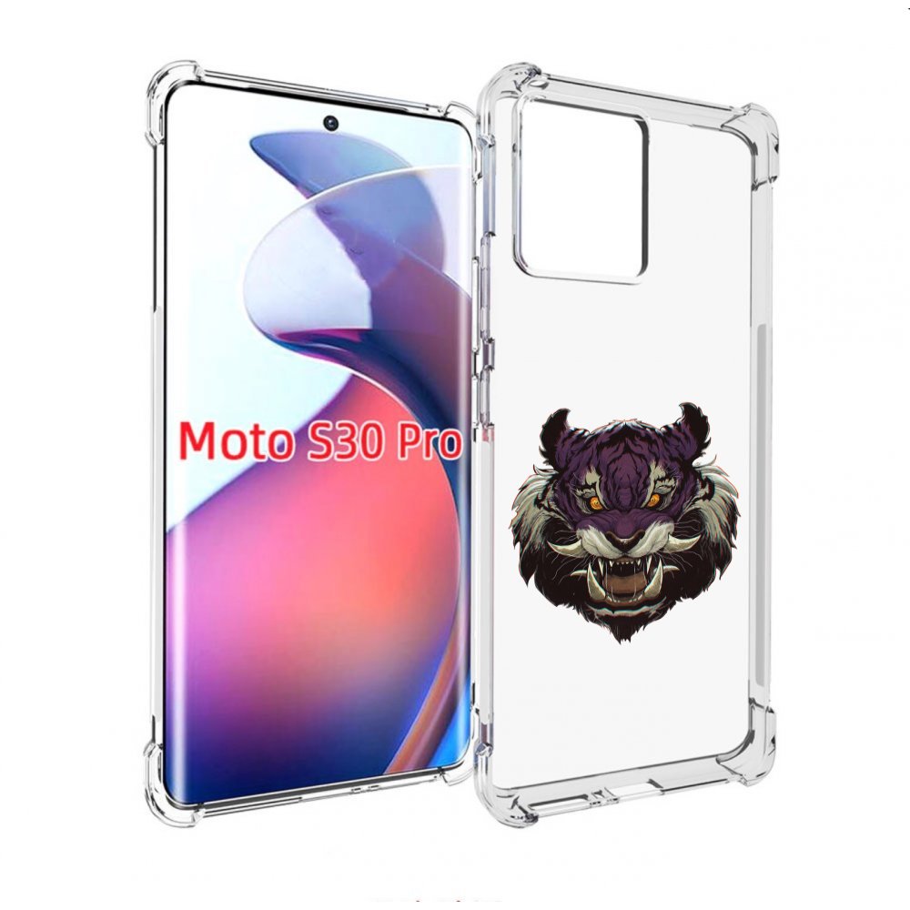 

Чехол MyPads Страшный-тигр для Motorola Moto S30 Pro, Прозрачный, Tocco