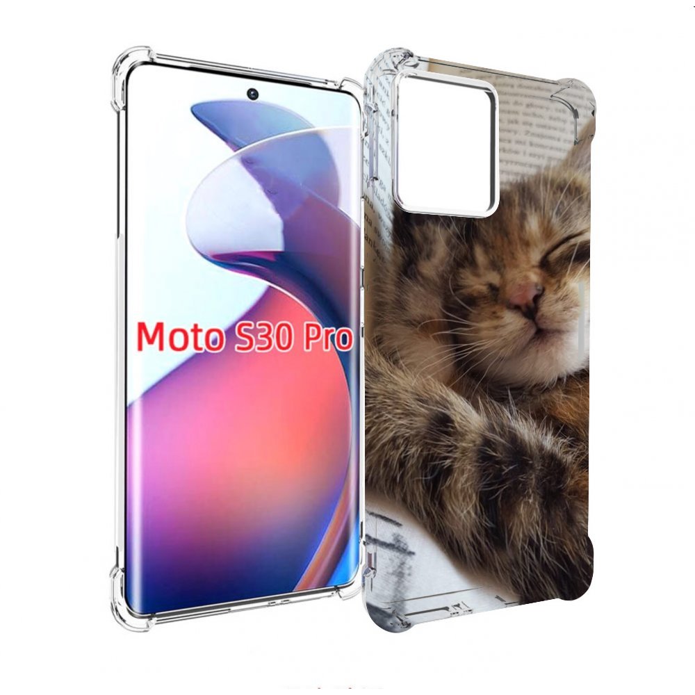 

Чехол MyPads Спящий-котенок для Motorola Moto S30 Pro, Прозрачный, Tocco
