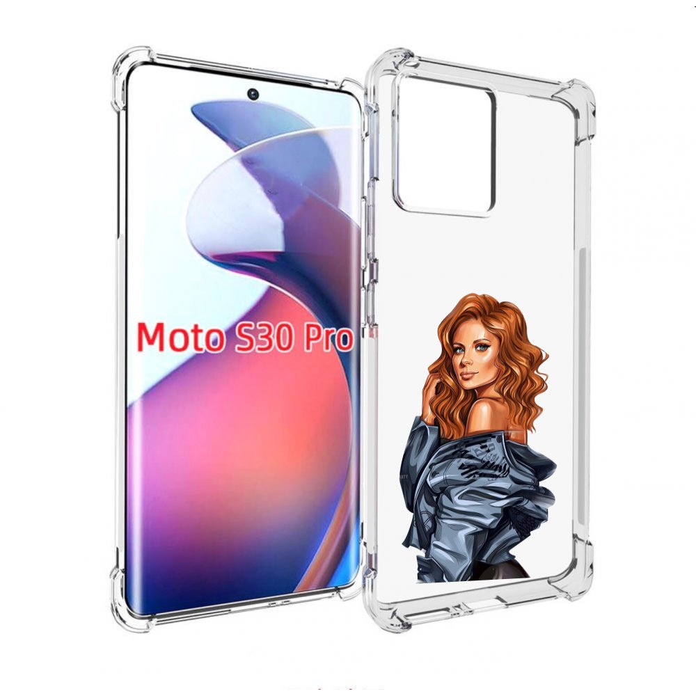

Чехол MyPads Рыжая-девушка женский для Motorola Moto S30 Pro, Прозрачный, Tocco