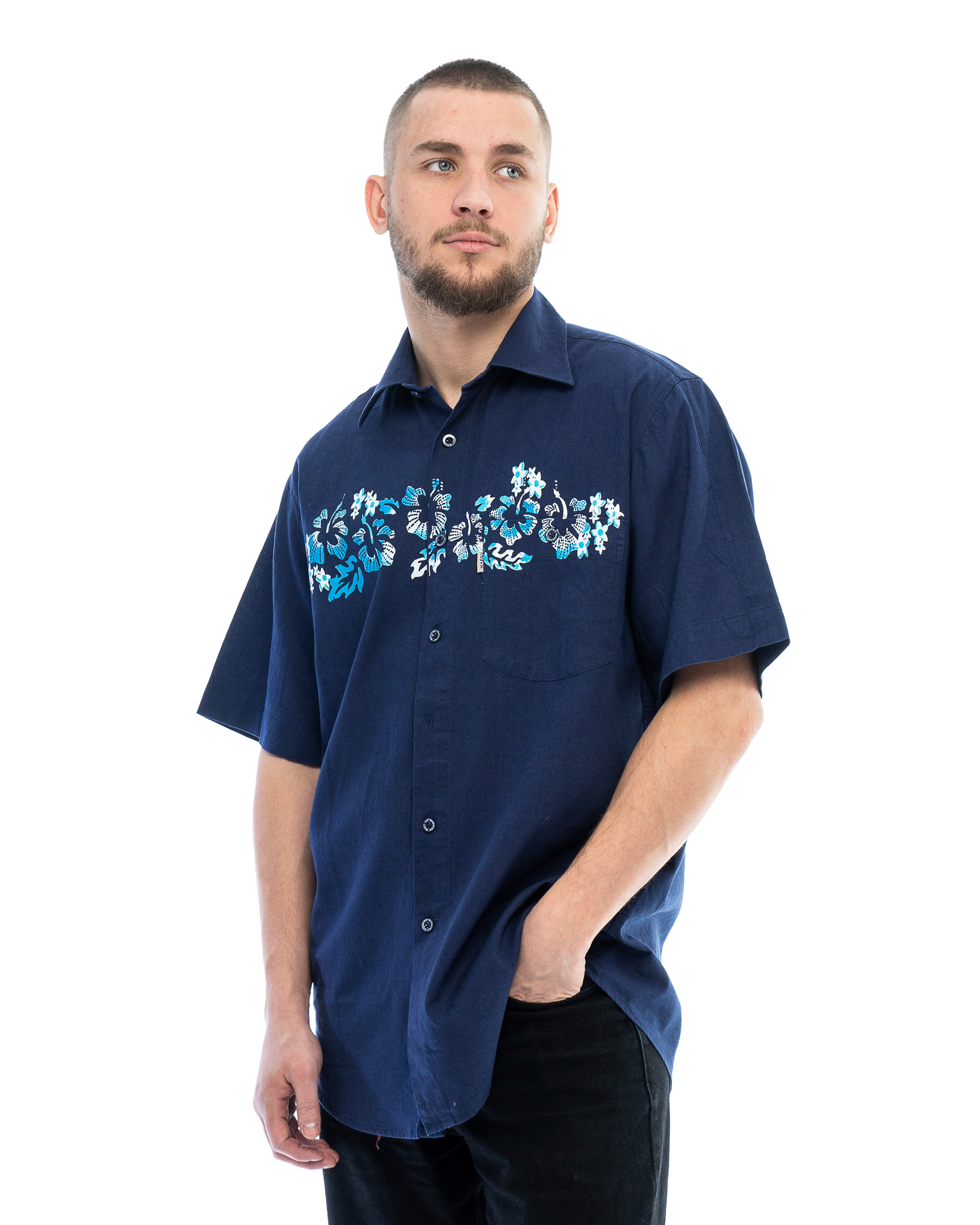 Рубашка мужская Maestro Blossom 1-k синяя M