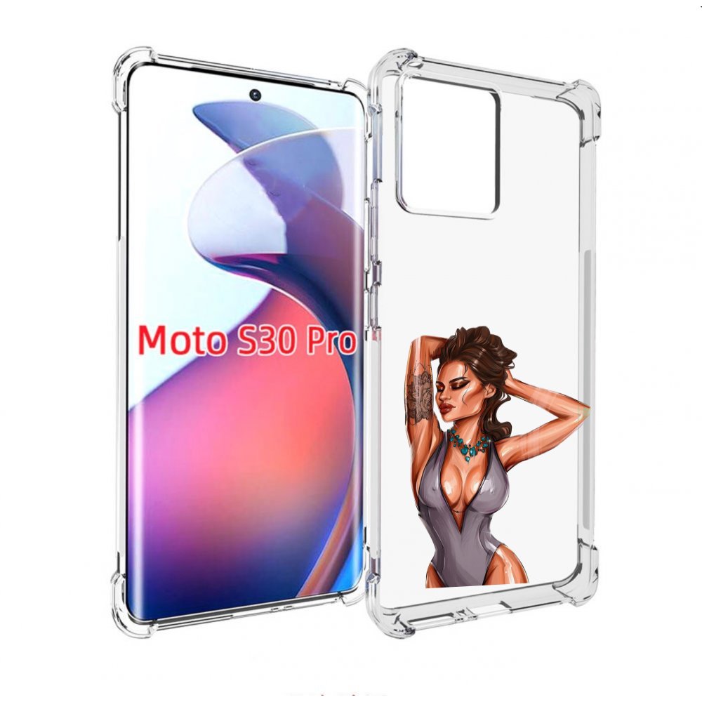 

Чехол MyPads Роскошная-девушка женский для Motorola Moto S30 Pro, Прозрачный, Tocco