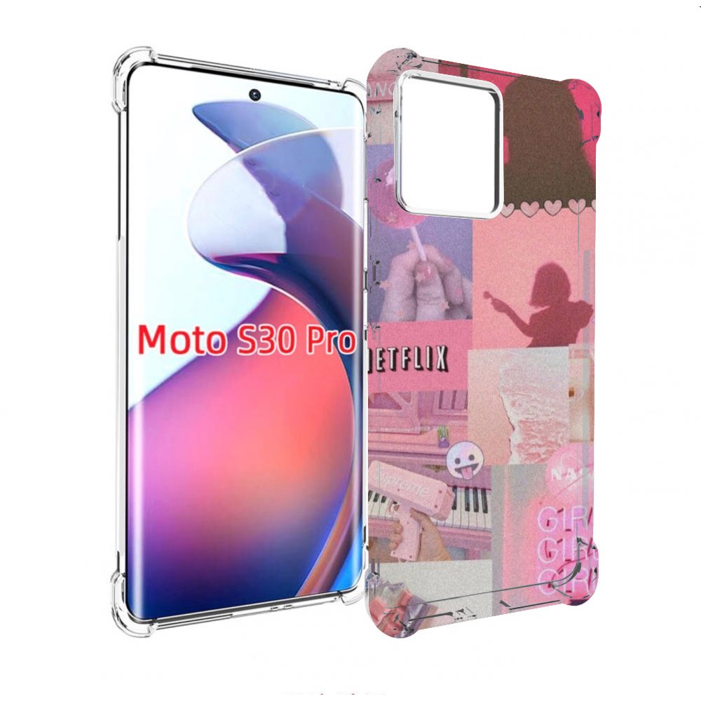 

Чехол MyPads Розовый-вайб для Motorola Moto S30 Pro, Прозрачный, Tocco