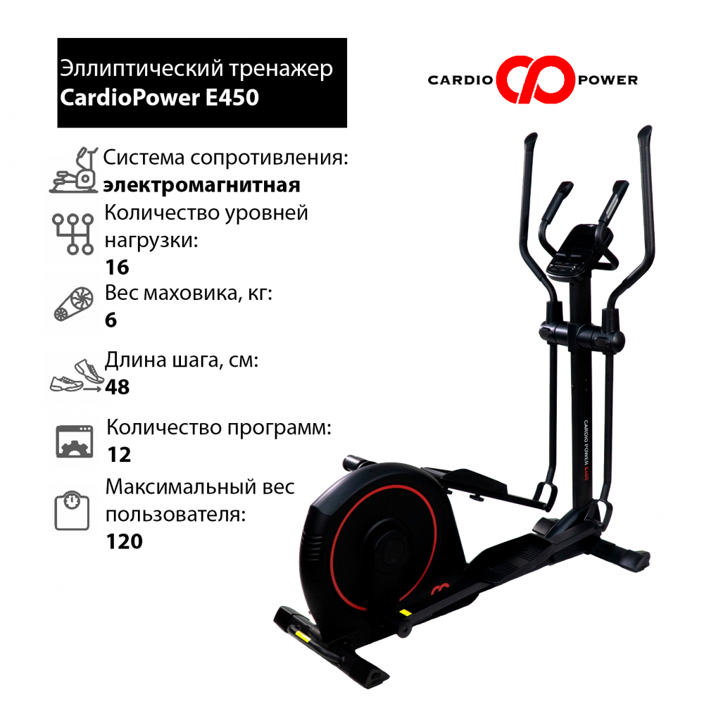 фото Эллиптический тренажер cardiopower e450 nobrand