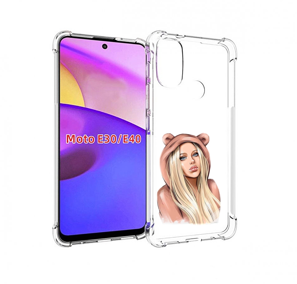 

Чехол бампер MyPads блондинка-в-капюшоне женский для Motorola Mo, Прозрачный, Tocco