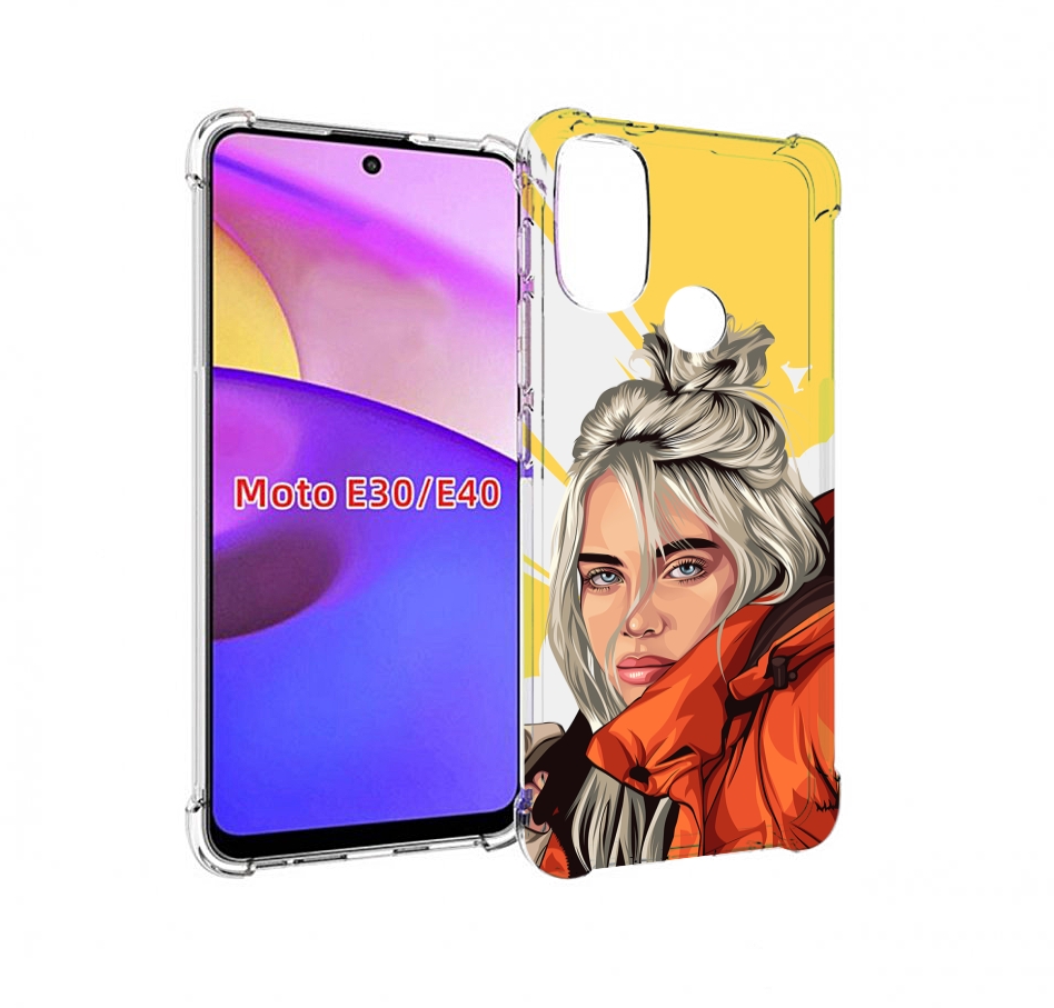 

Чехол бампер MyPads билли-айлиш-в-куртке для Motorola Moto E30., Прозрачный, Tocco