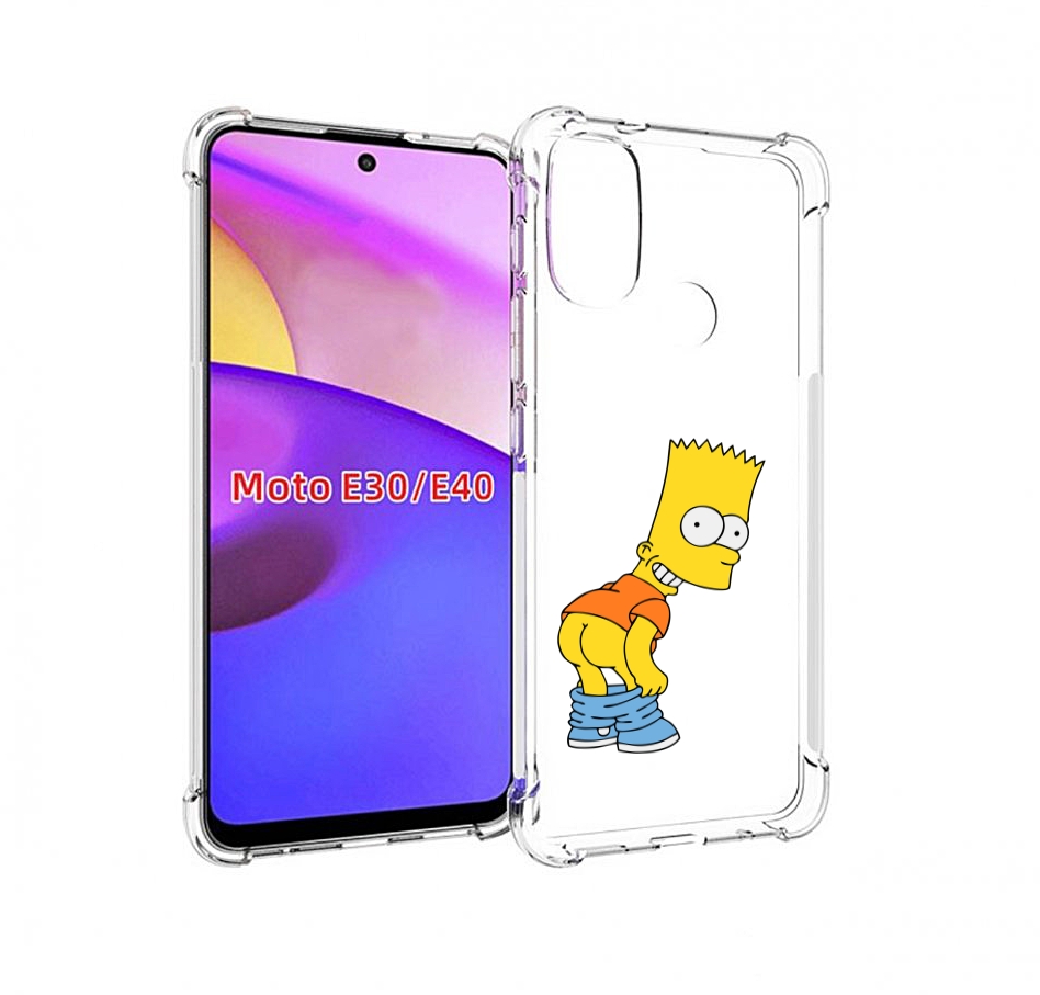 

Чехол бампер MyPads барт-симпсон-довольный для Motorola Moto E30, Прозрачный, Tocco