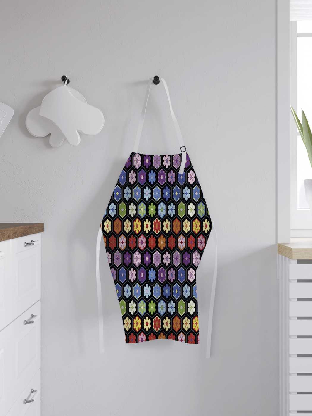 

Фартук женский для готовки JoyArty "Геометрия цветочных рядов", универсальный размер, Оранжевый