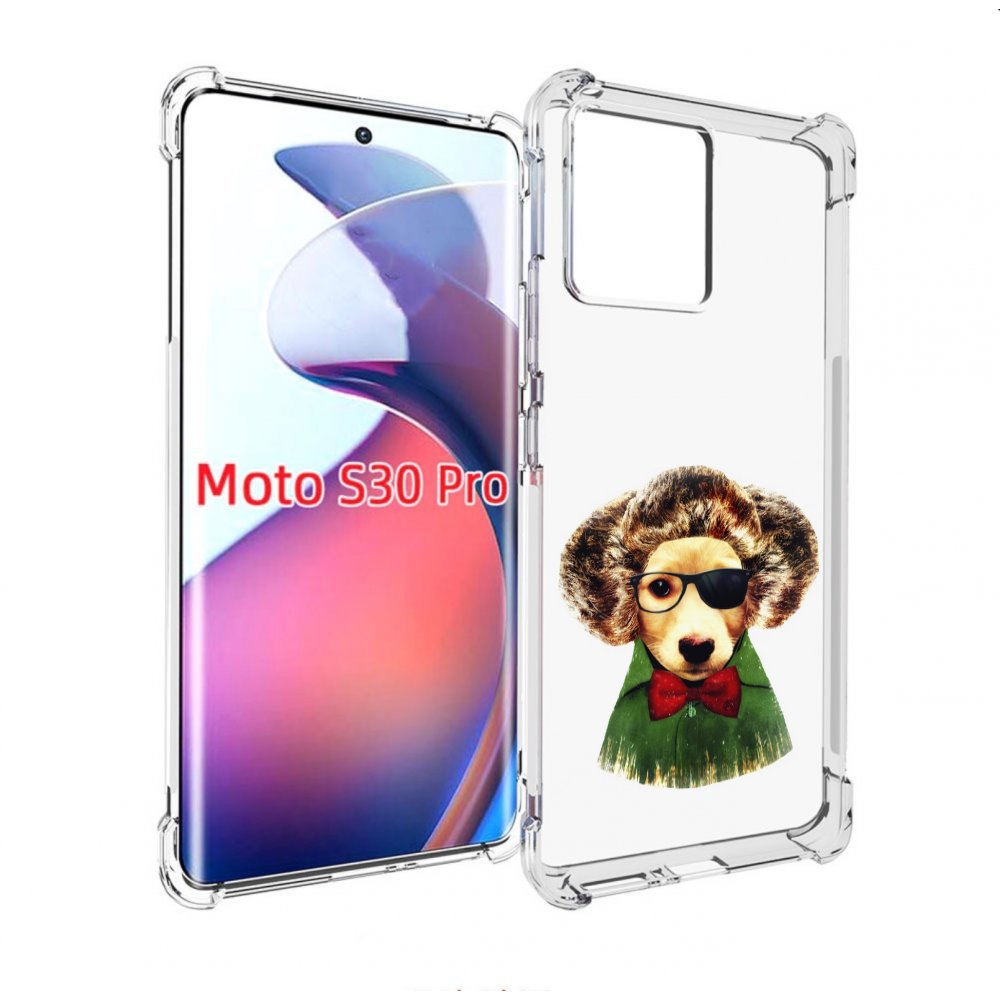 

Чехол MyPads Пес в бабочке для Motorola Moto S30 Pro, Прозрачный, Tocco