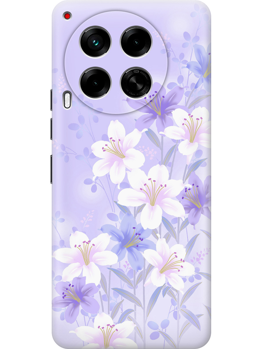 

Силиконовый чехол на Tecno Camon 30 4g / 30 5g с принтом "Лилии на фиолетовом", Прозрачный;белый;фиолетовый, 782632422