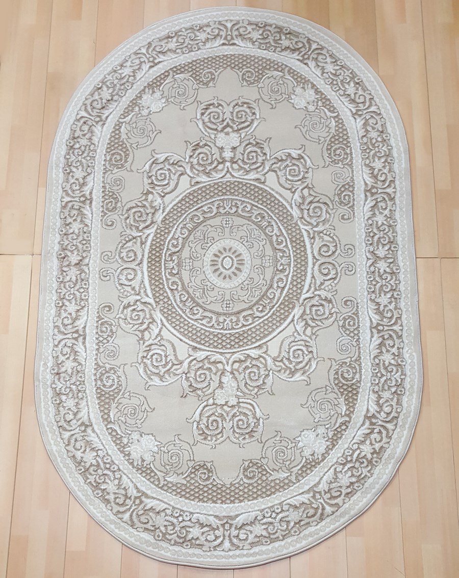 фото Ковер pegas 3966b овал белый/коричневый 150x230 sofia rugs