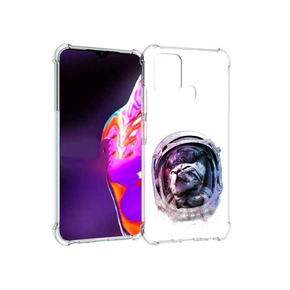 

Чехол MyPads Tocco для Infinix Hot 10s кот в шлеме, Прозрачный, Tocco