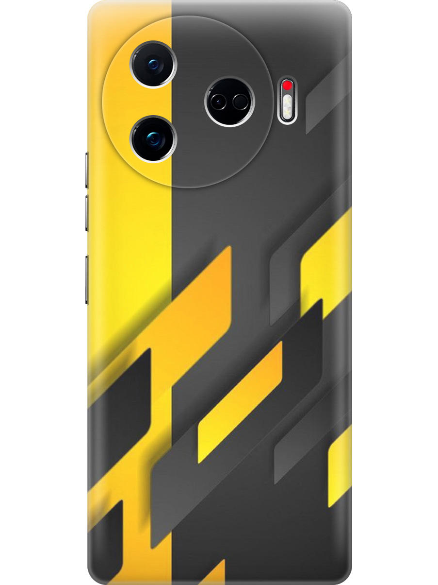 

Силиконовый чехол на Tecno Camon 30 Pro 5g с принтом "Черно-желтая абстракция", Прозрачный;желтый;черный, 782633631