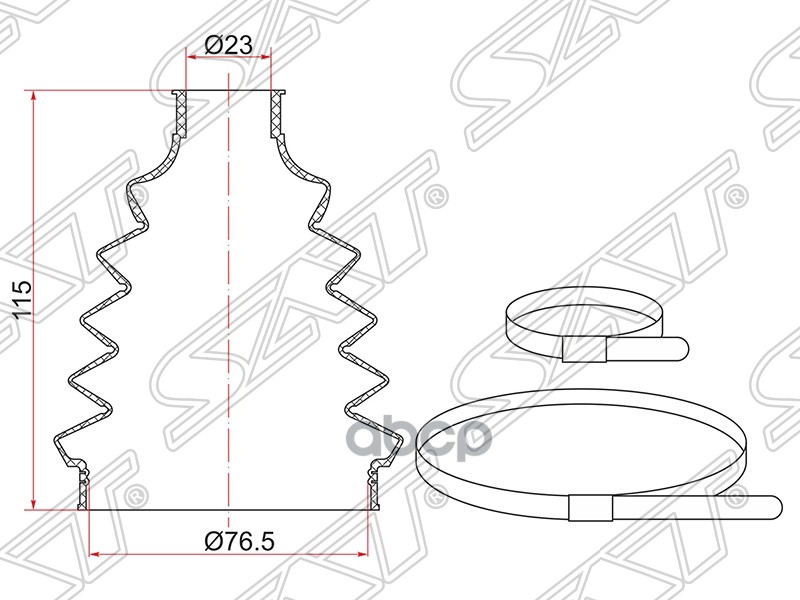 

Пыльник Шруса Наружный Fr (передний) Nissan Almera B10 (2 Хомута. Термопластик) Sat арт.