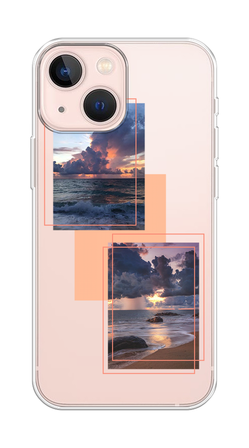 

Чехол на Apple iPhone 13 mini "Sky collage", Розовый;прозрачный;синий, 14150-1