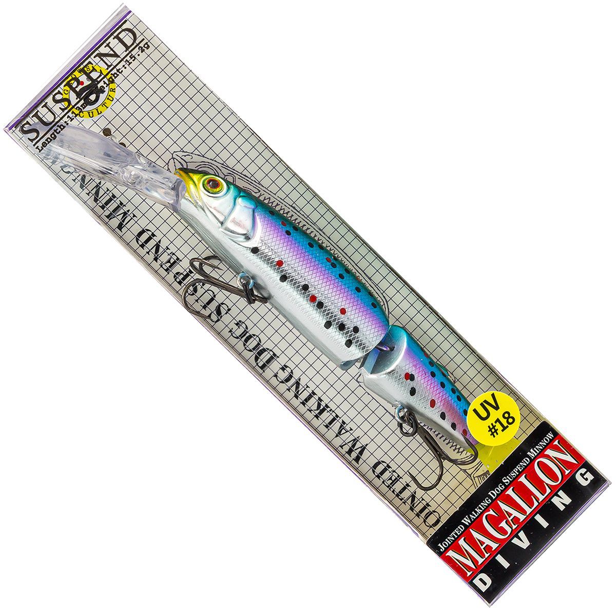 

Воблер Grows Culture Magallon Diving 113sp uv18 113 мм 15.2 гр суспендер, Разноцветный, Magallon Diving 113sp