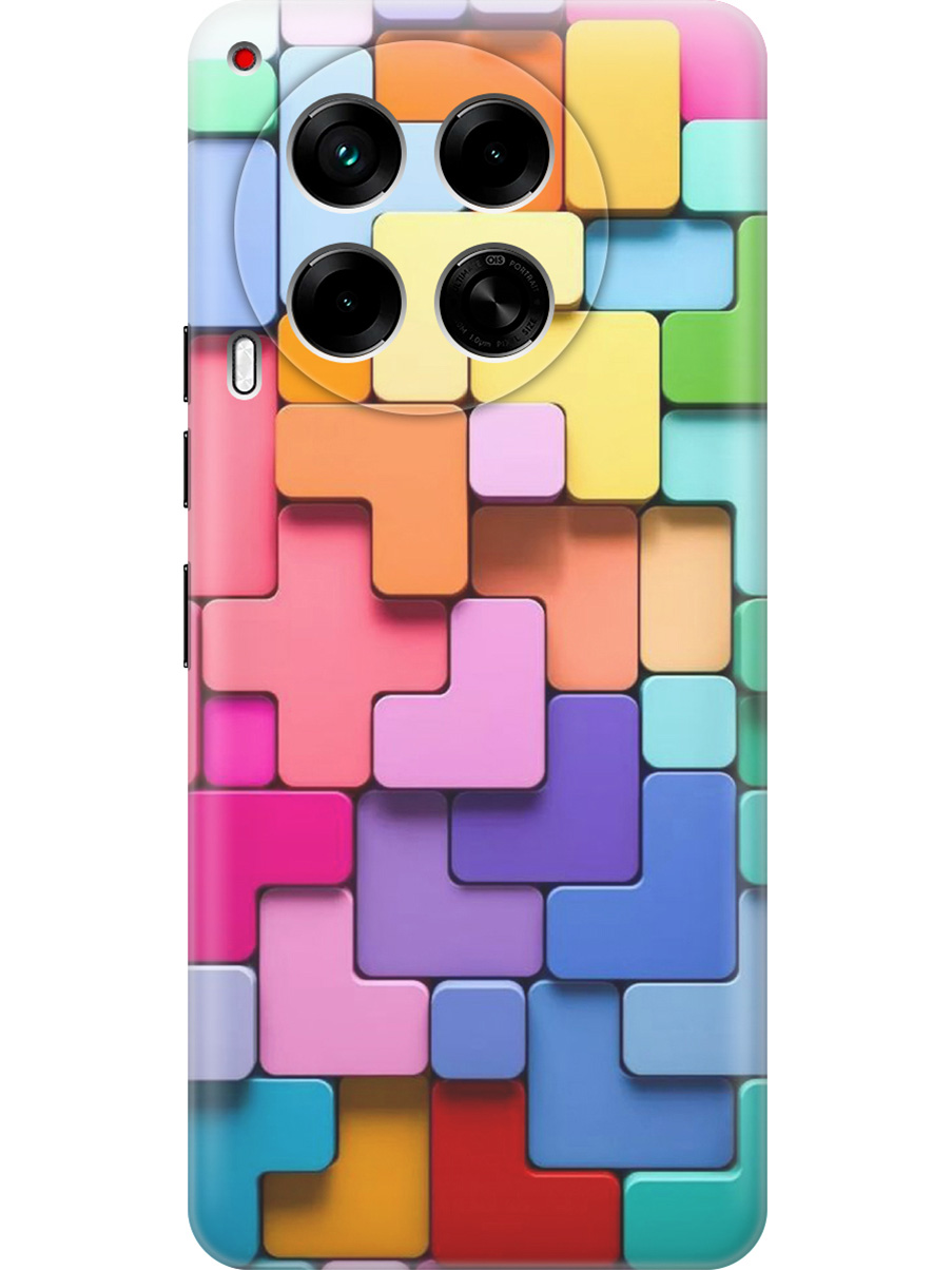 

Силиконовый чехол на Tecno Camon 30 4g / 30 5g с принтом "Паттерн из блоков", Прозрачный;голубой;розовый, 782632431