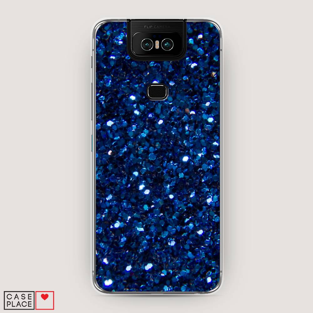 фото Чехол awog "синие блестки рисунок" для asus zenfone 6 zs630kl