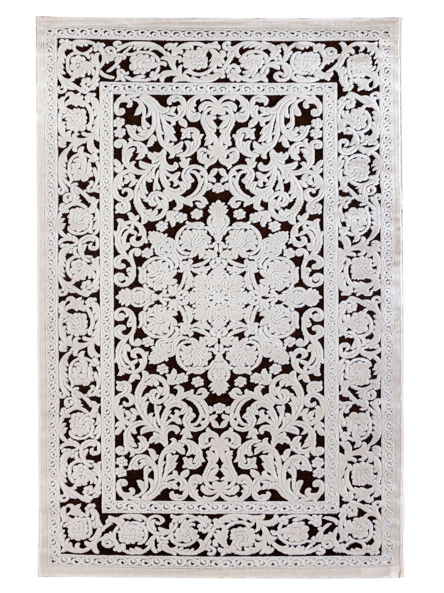 фото Ковер gloria 3793w прямой крем/коричневый 60x110 sofia rugs