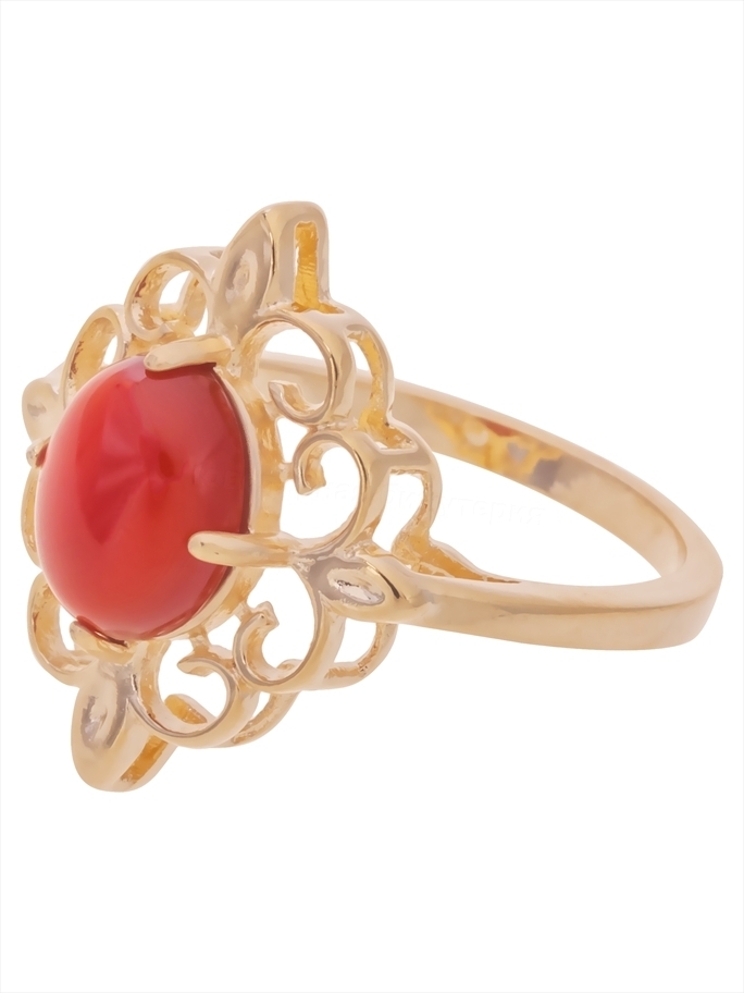 

Кольцо из бижутерного сплава р. 17 Lotus Jewelry 3040R-08a, агат, Кольцо с красным агатом "Констанция" 3040R-08a