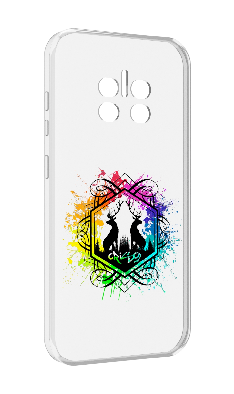 

Чехол MyPads арт-с-оленями для Doogee V11, Прозрачный, Tocco