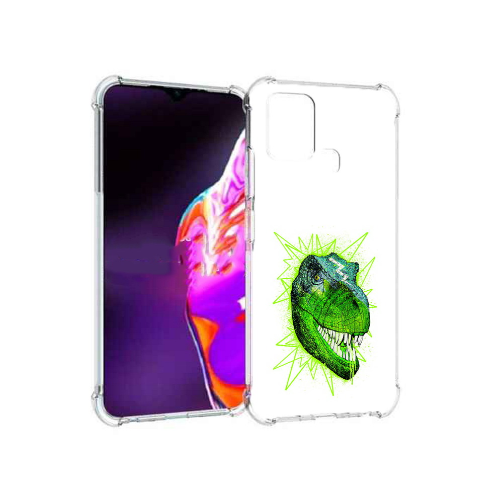 

Чехол MyPads Tocco для Infinix Hot 10s зеленый динозавр, Прозрачный, Tocco