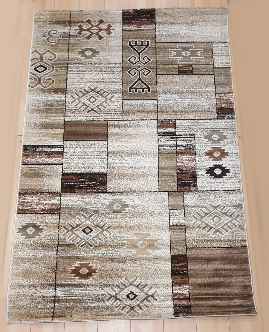 фото Ковер lara 4204r прямой крем/с.коричневый 80х150 sofia rugs