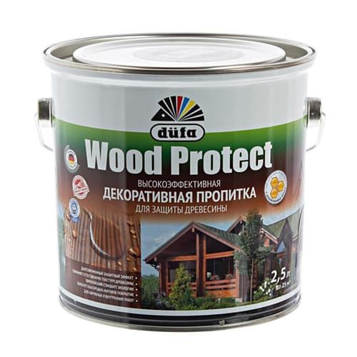 Антисептик для дерева с воском Dufa Wood Protect бесцветный, 2.5 л антисептик для дерева рогнеда