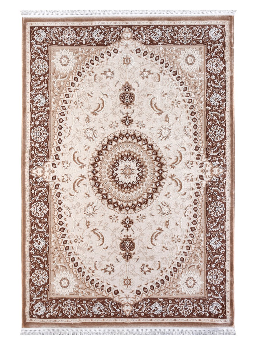 фото Ковер kqsem 4094a прямой белый/коричневый 80x150 sofia rugs