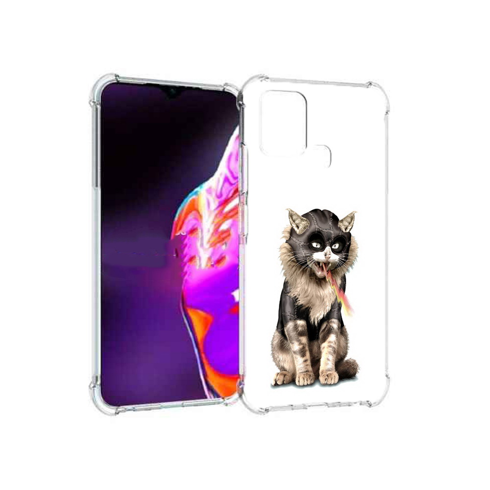 

Чехол MyPads Tocco для Infinix Hot 10s дьяволский кот, Прозрачный, Tocco