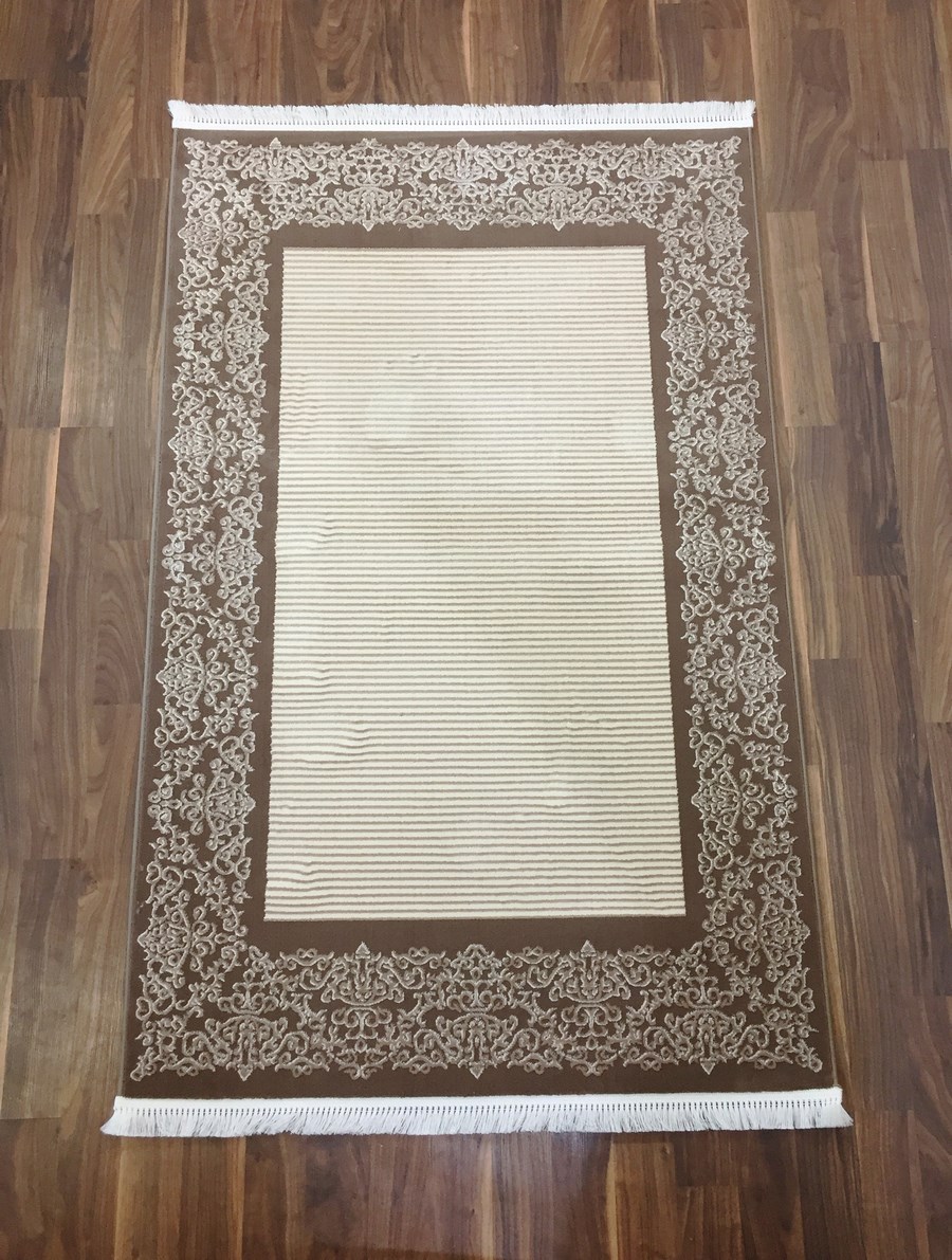 фото Ковер kqsem 4049a прямой белый/коричневый 120x180 sofia rugs