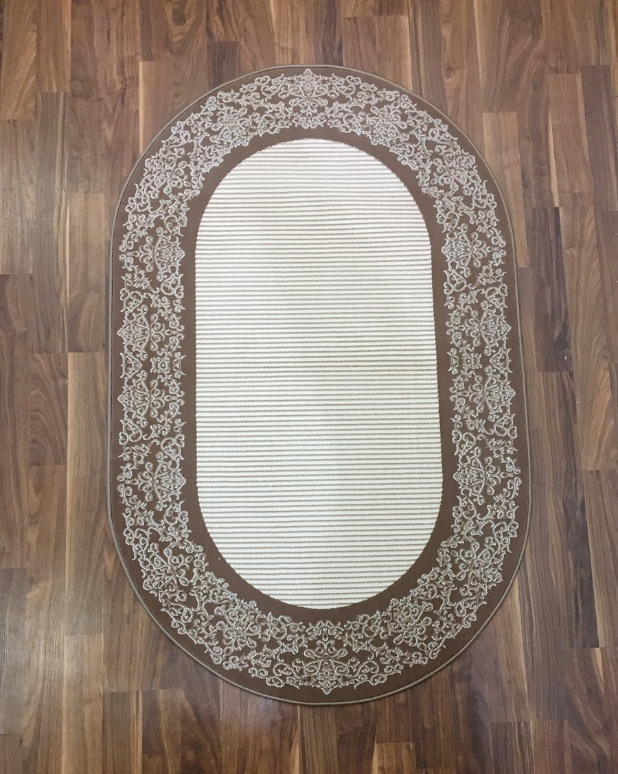 фото Ковер kqsem 4049a овал белый/коричневый 150x230 sofia rugs