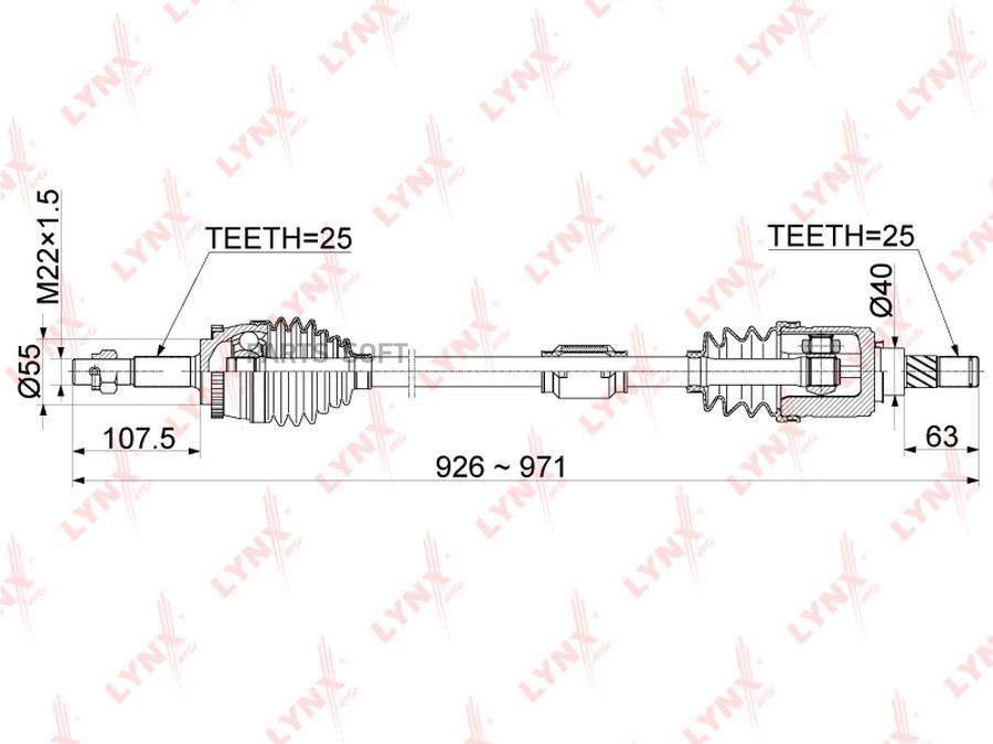 

LYNXAUTO 'CD1100A Привод в сборе прав.NISSAN Bluebird Sylphy 1.5 AT 00-05 / Sunny 1.5 AT 9