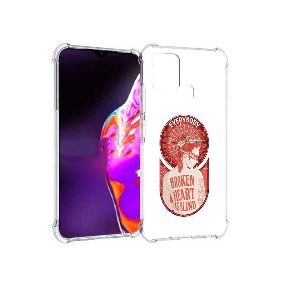

Чехол MyPads Tocco для Infinix Hot 10s девушка разбитое сердце, Прозрачный, Tocco