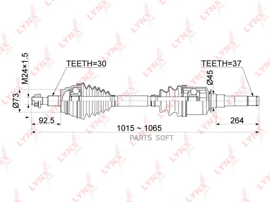 

LYNXAUTO 'CD1083 Привод в сборе пер.прав.MERCEDES ML250D-500(W166) 11> 1шт