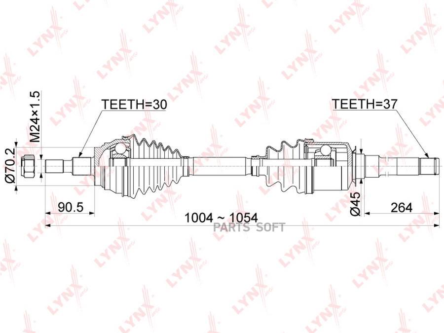 

LYNXAUTO 'CD1081 Привод в сборе пер.прав.MERCEDES GL (X164) 06-12/M-CLASS (W164) 05-11 1шт