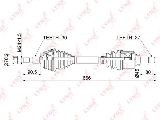 

LYNXAUTO 'CD1080 Привод в сборе пер.лев.MERCEDES GL (X164) 06-12/M-CLASS (W164) 05-11 1шт