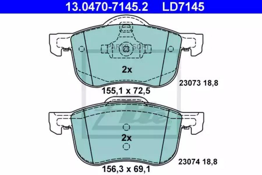 13.0470-7145.2_колодки дисковые передние ceramicvolvo s80 98>/v70/s60 00>/c70 00-02/xc70