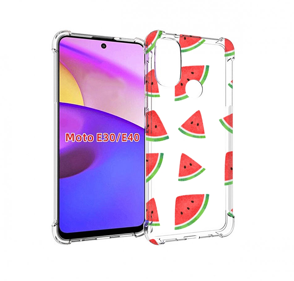 

Чехол бампер MyPads арбузики для Motorola Moto E30., Прозрачный, Tocco