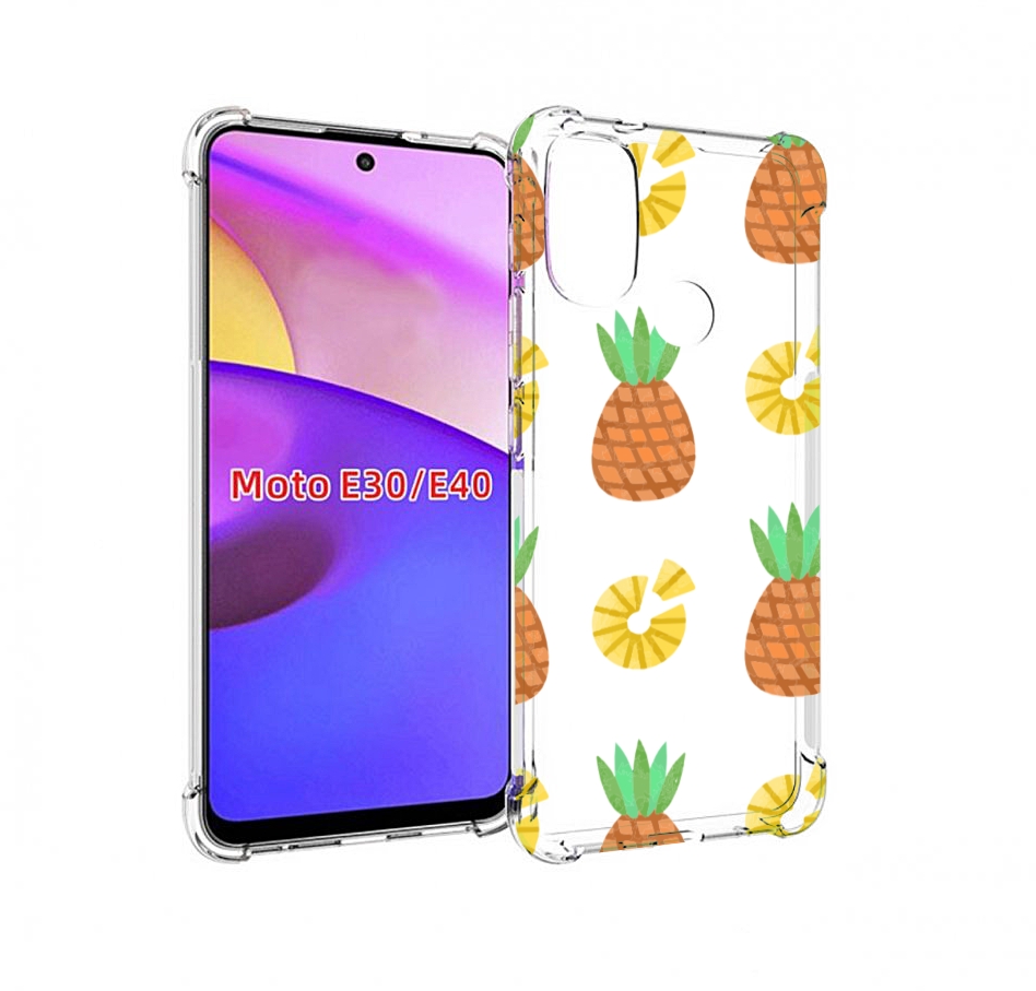 

Чехол бампер MyPads ананасики для Motorola Moto E30., Прозрачный, Tocco