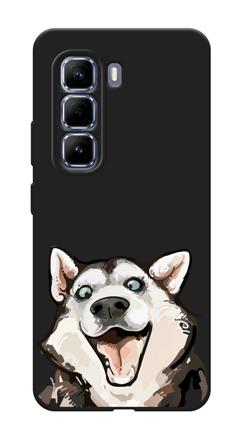 

Чехол Awog на Infinix Hot 50 Pro "Радостный хаски", Белый;голубой;черный, 3106952-1