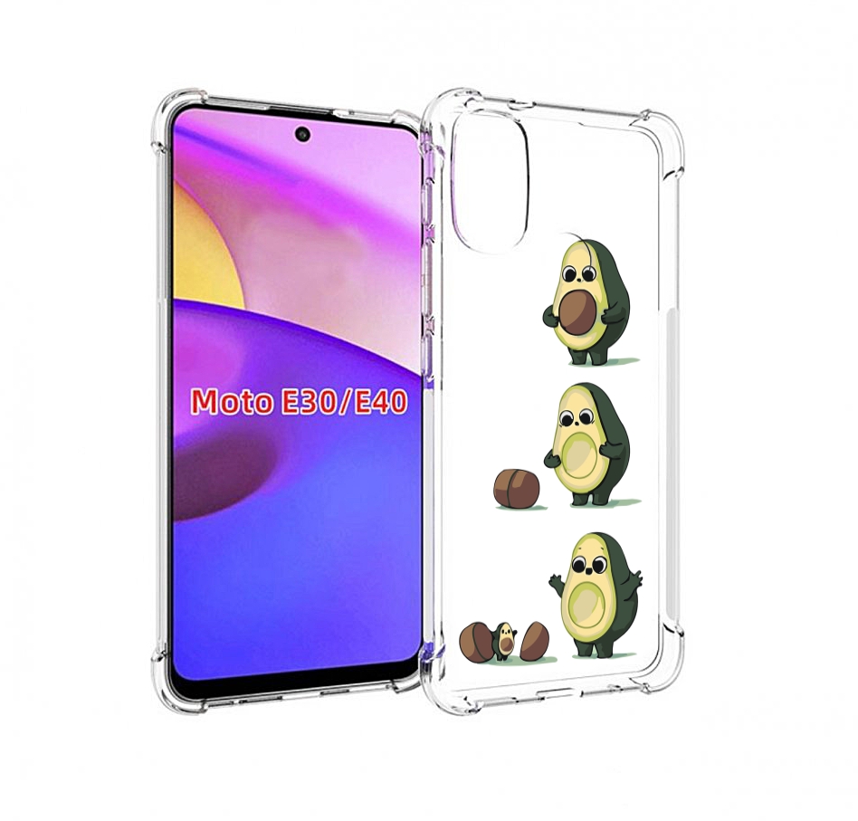 

Чехол бампер MyPads авокадо-с-малышом для Motorola Moto E30., Прозрачный, Tocco